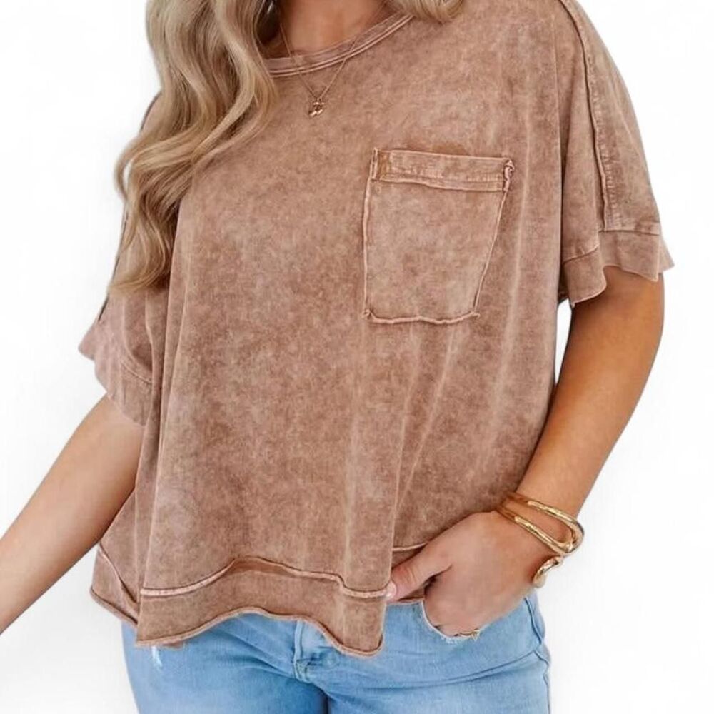 Unbranded Women's Brown and Tan Crop-top